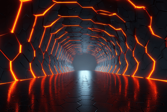 Download Futuristic Neon Tunnel Design - Tunnel Collection