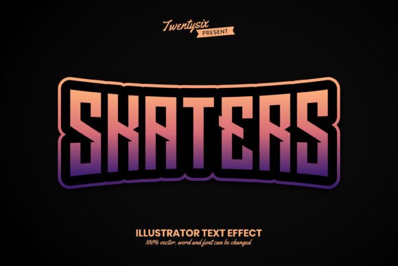 Download Skaters - Illustrator Text Effect Style - Text effect Collection