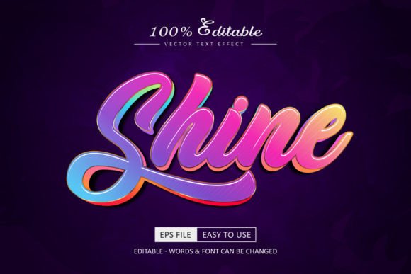 Download Shine Text Effect Editable Glossy Text S - Text effect Collection