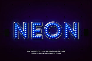 Download Blue Light Neon 3d Text Effect Mockup - Text effect Collection