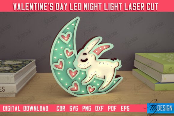 Download Valentine's Day Layered Led Lamp | Hare - Red Collection