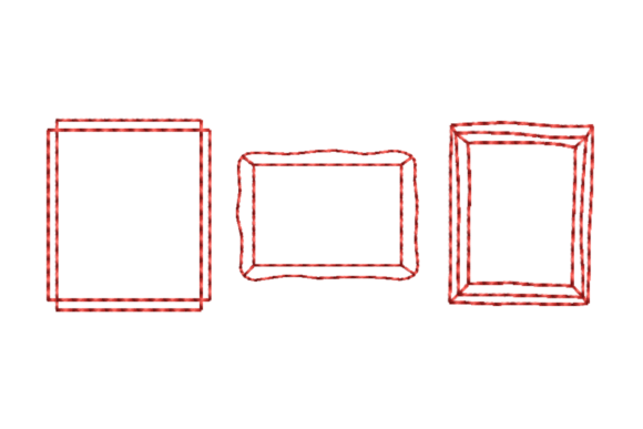 Download Rectangle Outline Frame Redwork Bundle - Red Collection