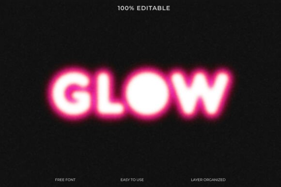 Download Grainy Neon Glow Text Effect - Text effect Collection