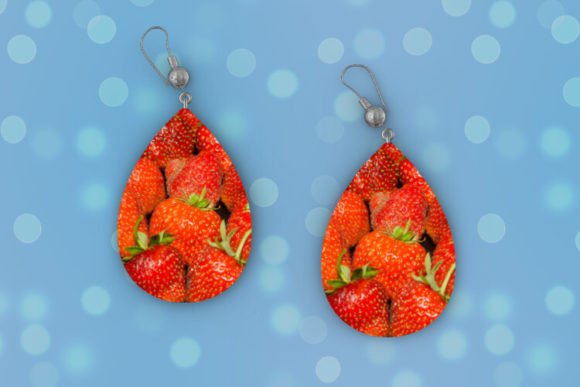 Download Red Strawberry Macro Photo Earrings - Red Collection