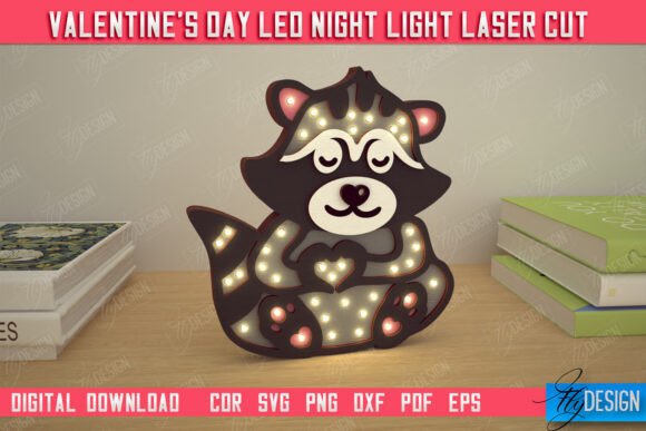 Download Valentine's Day Layered Led Lamp|Raccoon - Red Collection