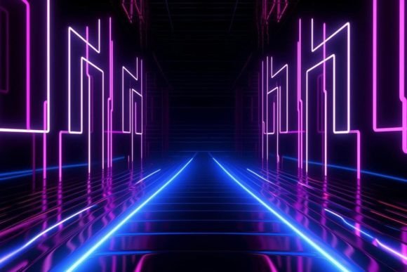 Download Neon Artwork Tunnel Colorful - Tunnel Collection