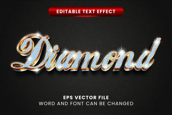 Download 3D Diamond Vector Text Effect - Text effect Collection