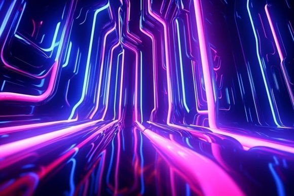 Download Neon Artwork Tunnel Colorful - Tunnel Collection