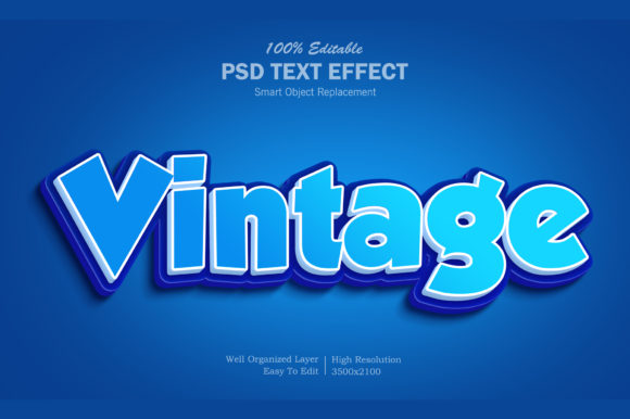 Download Vintage 3D Text Effect PSD - Text effect Collection