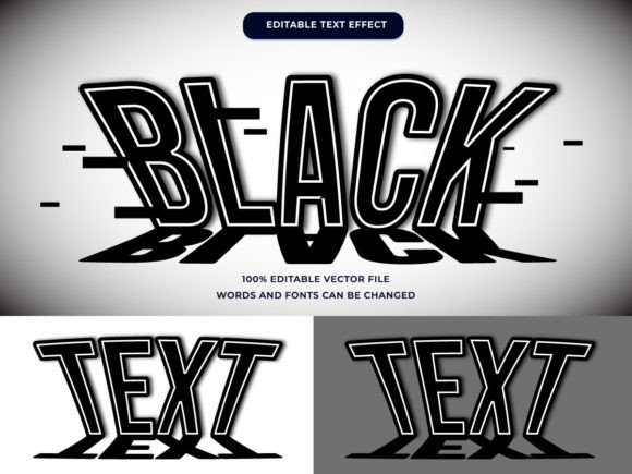 Download Black Glitch Shape Text Effect Editable - Text effect Collection