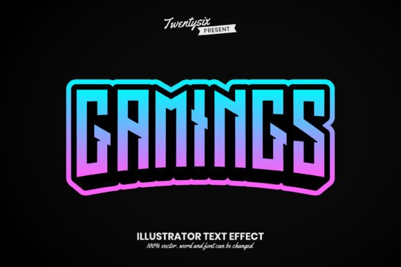 Download Gaming - Ilustrator Font Effect Style - Gaming Collection