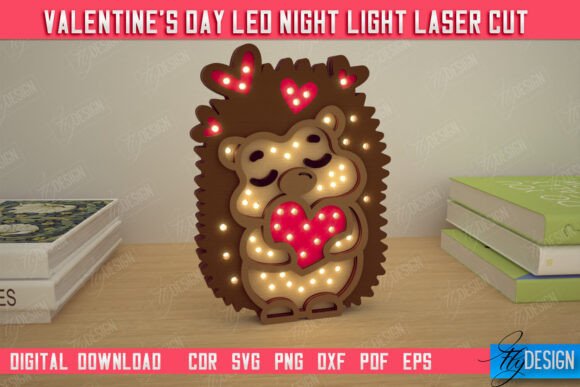 Download Valentine's Layered Led Lamp | Hedgehog - Red Collection