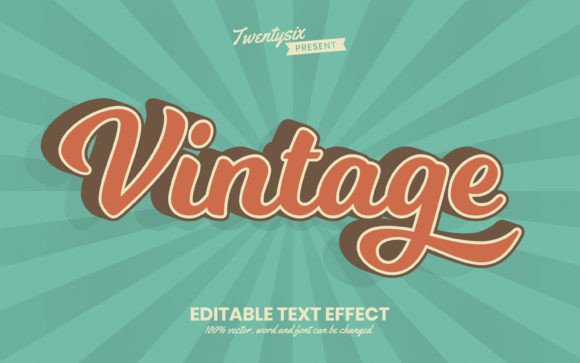 Download Vintage - Illustrator Text Effect Style - Text effect Collection