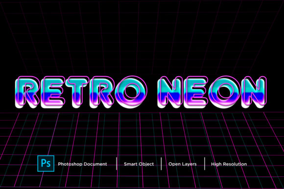 Download Retro Neon Text Effect Layer Style - Text effect Collection
