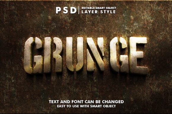 Download Grunge 3d Realistic Psd Text Effect - Text effect Collection