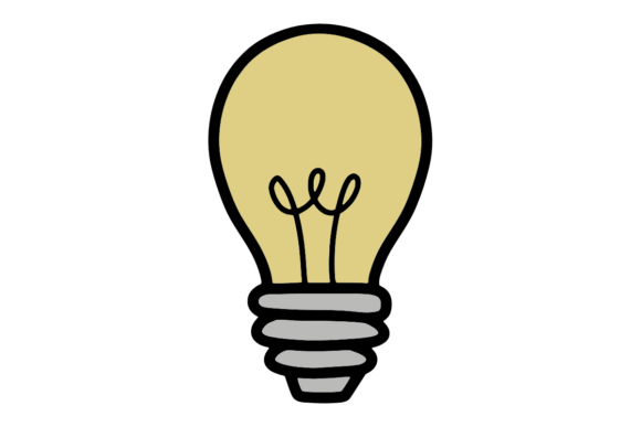 Download Colored Hand-Drawn Light Bulb - Red Collection
