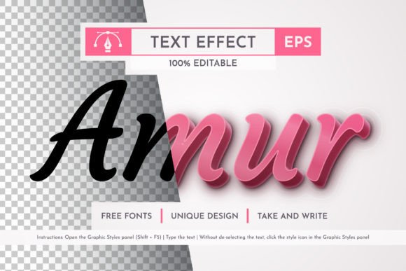 Download Amur Editable Text Effect, Graphic Style - Text effect Collection