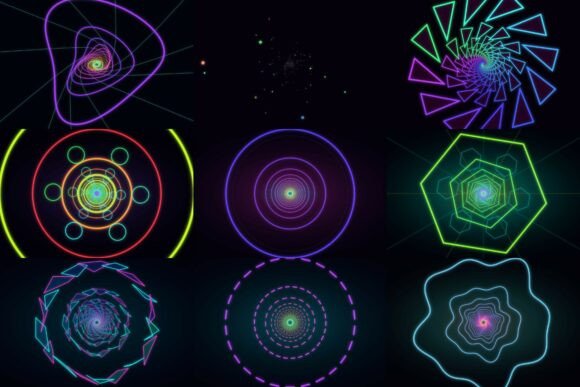 Download 60fps Geometric Neon Tunnel VJ Pack - Tunnel Collection