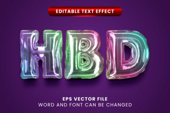 Download Rainbow Foil Happy Birthday Balloon Text - Premium Resources