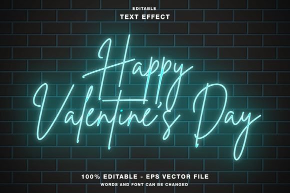 Download Happy Valentine Day Neon Text Effect - Text effect Collection