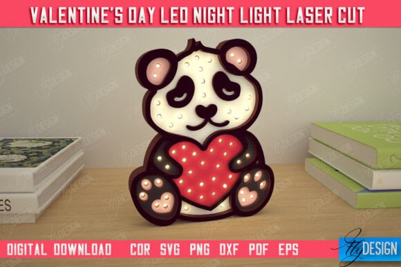 Download Valentine's Day Layered Led Lamp | Panda - Red Collection