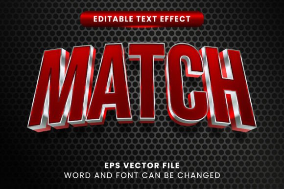 Download Red Match 3d Editable Vector Text Effect - Premium Bundle