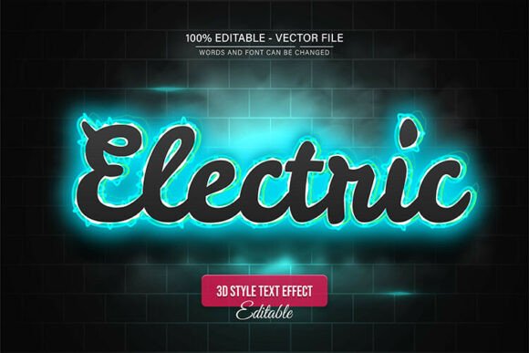 Download Electric Neon Typography Editable Design - Typography editable Collection