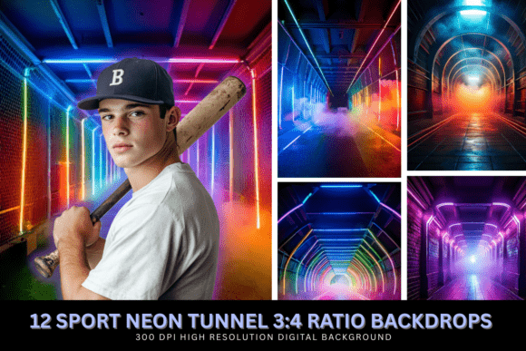 Download 12 Sport Neon Tunnel Backdrop Background - Tunnel Collection
