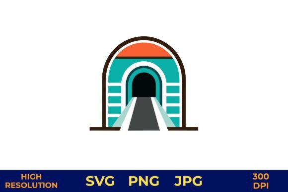 Download Rainbow Tunnel Arch Vector Design - Tunnel Collection