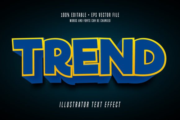 Download Trend 3D Illustrator Text Effect Font - Text effect Collection