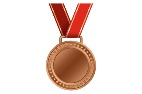 Download Bronze Medal on Red Ribbon. Competition - Red Collection