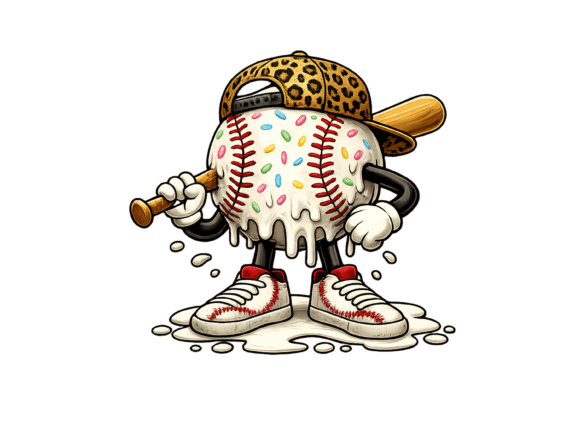 Download Baseball Melting Drip PNG Leopard Hat - Premium Resources