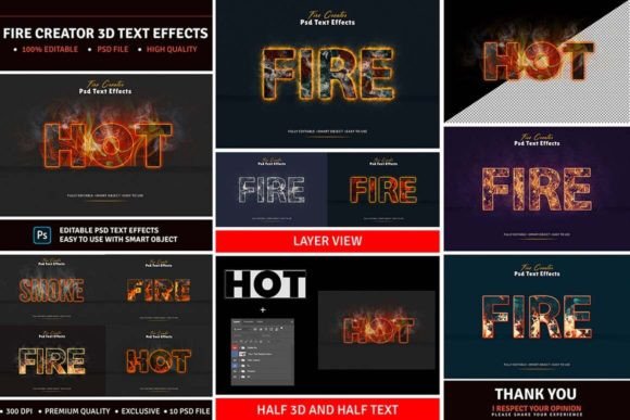 Download Editable Fire Text Effects - Text effect Collection