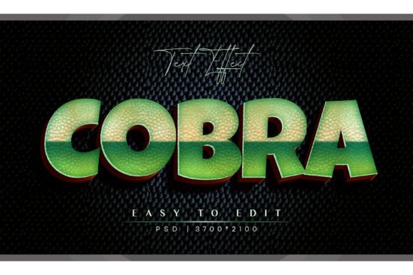 Download Cobra Skin Style 3D Text Effect Editable - Text effect Collection
