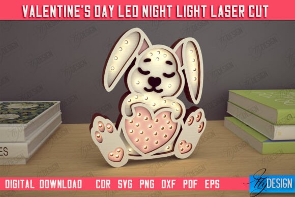 Download Valentine's Day Layered Led Lamp | Hare - Red Collection