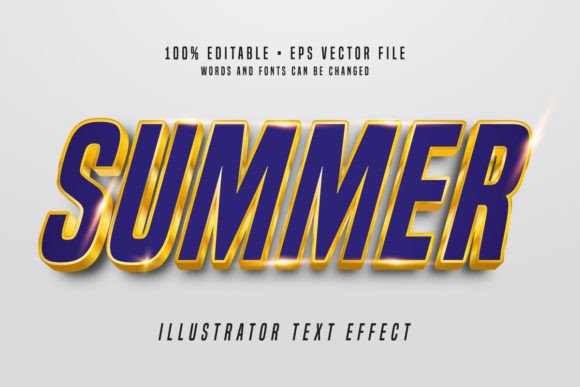 Download Summer 3D Illustrator Text Effect Font - Text effect Collection