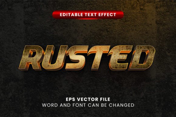 Download 3d Rusted Metal Vector Text Effect - Premium Resources
